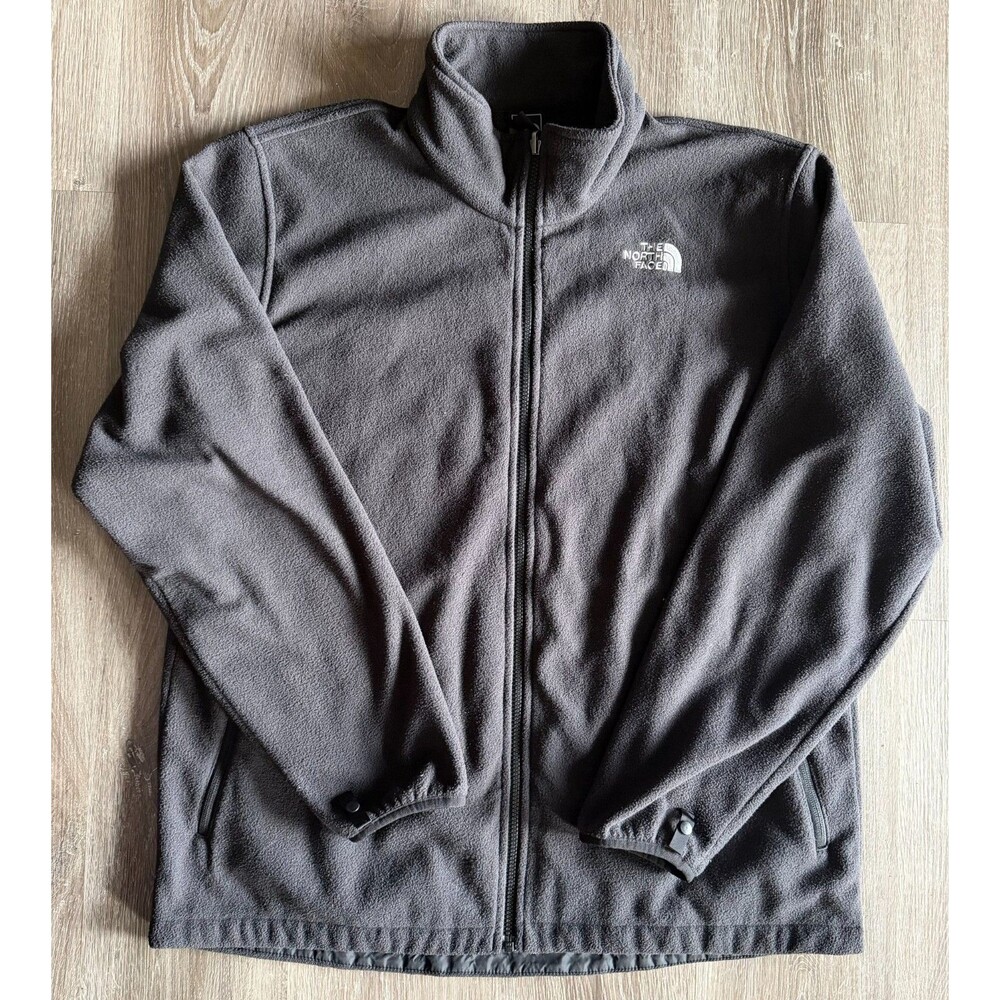 The North Face Mens XL Tall Fleece Jacket Gray Full Zip Outdoor Hiking TNF